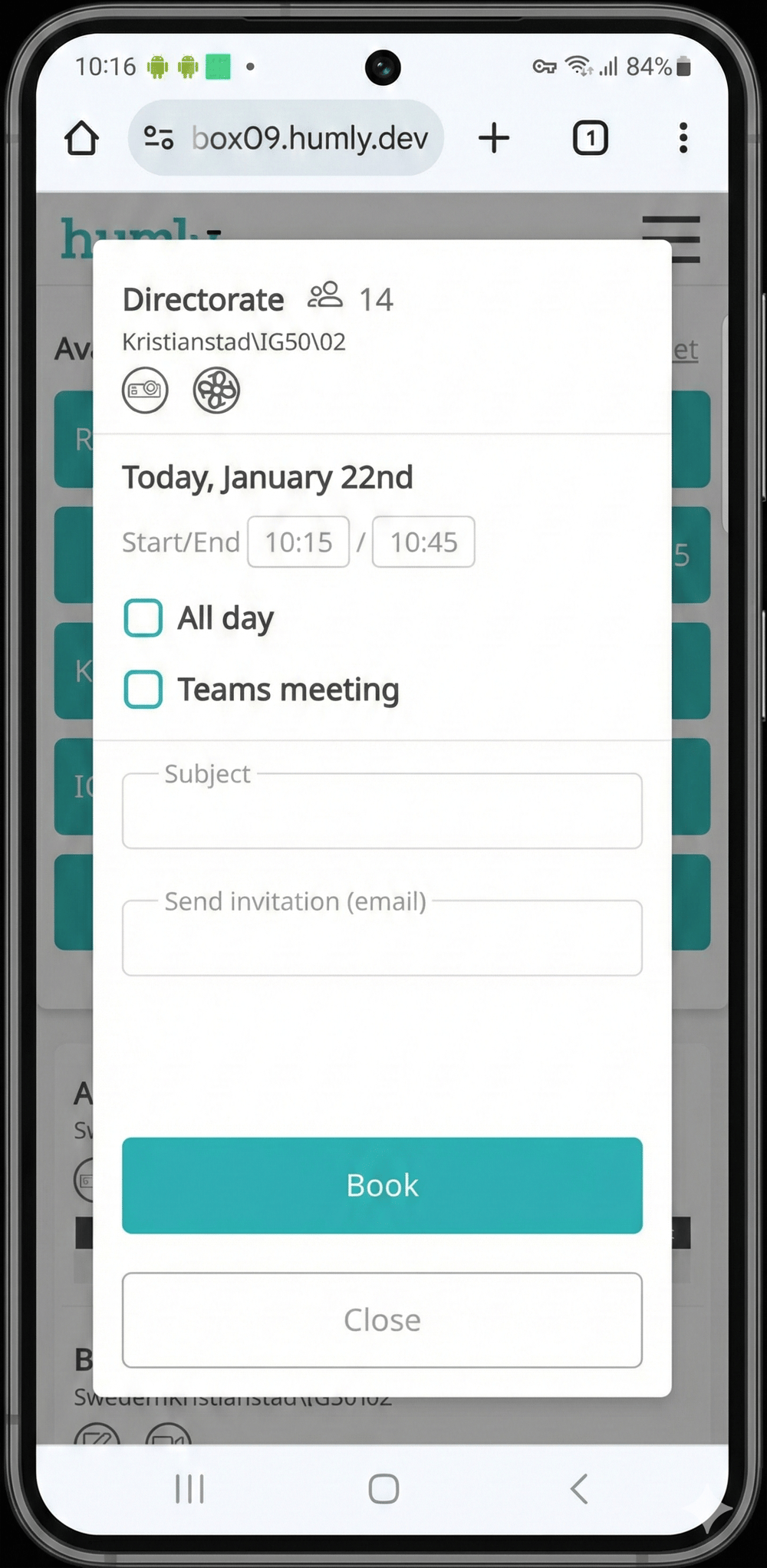 Teams Meeting in Reservations