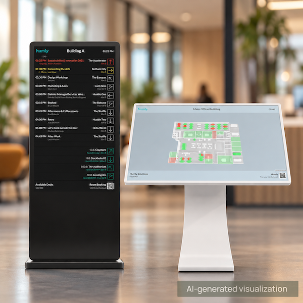 Kiosques numériques d'orientation et de navigation pour les réceptions de bureaux